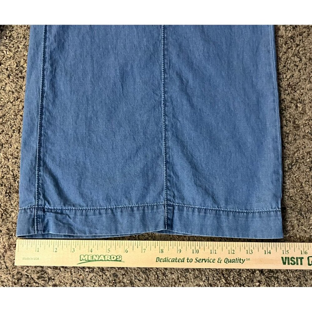 Juicy Couture Chambray Wide Leg Crop? Pants Womens 16 Used 100% Cotton - Picture 12 of 13